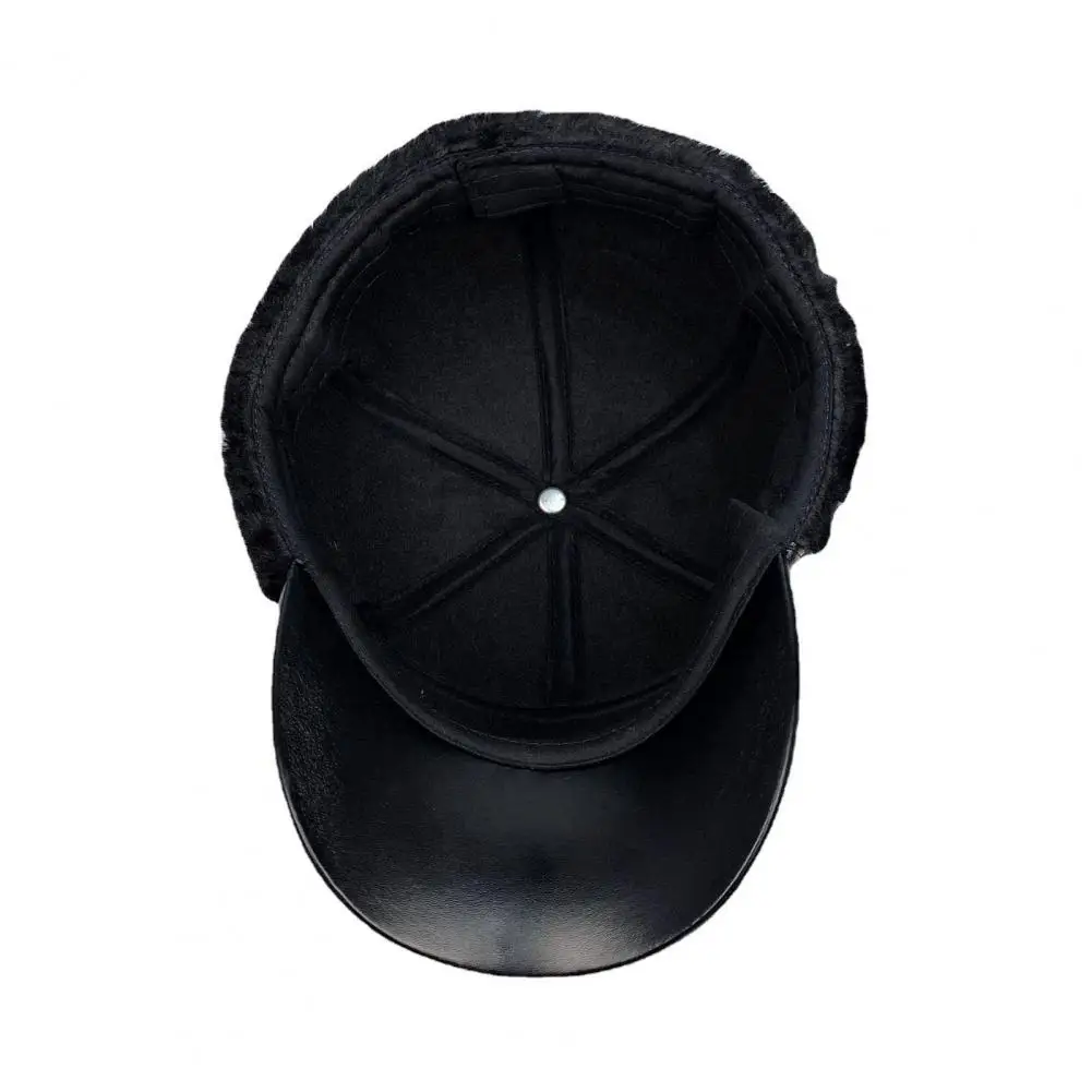 

Dad Winter Cap Windproof Button Ear Protection Smooth Surface Winter Baseball Hat Father Winter Hat for Skiing