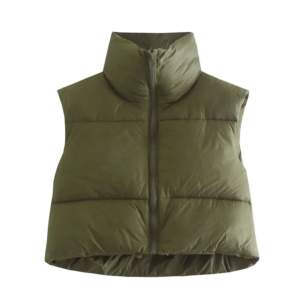 

Ins9 Color Women's Double Pocket Stand Collar Padded Vest Autumn and Winter New Color Slim Vest Coats Tops