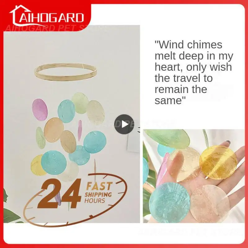 

Decoration Wind Chime Mirror Shell/wooden Ring Fashion Wind Chime White/color Home Chime Ornaments Party Supplies Diy Wind Chime