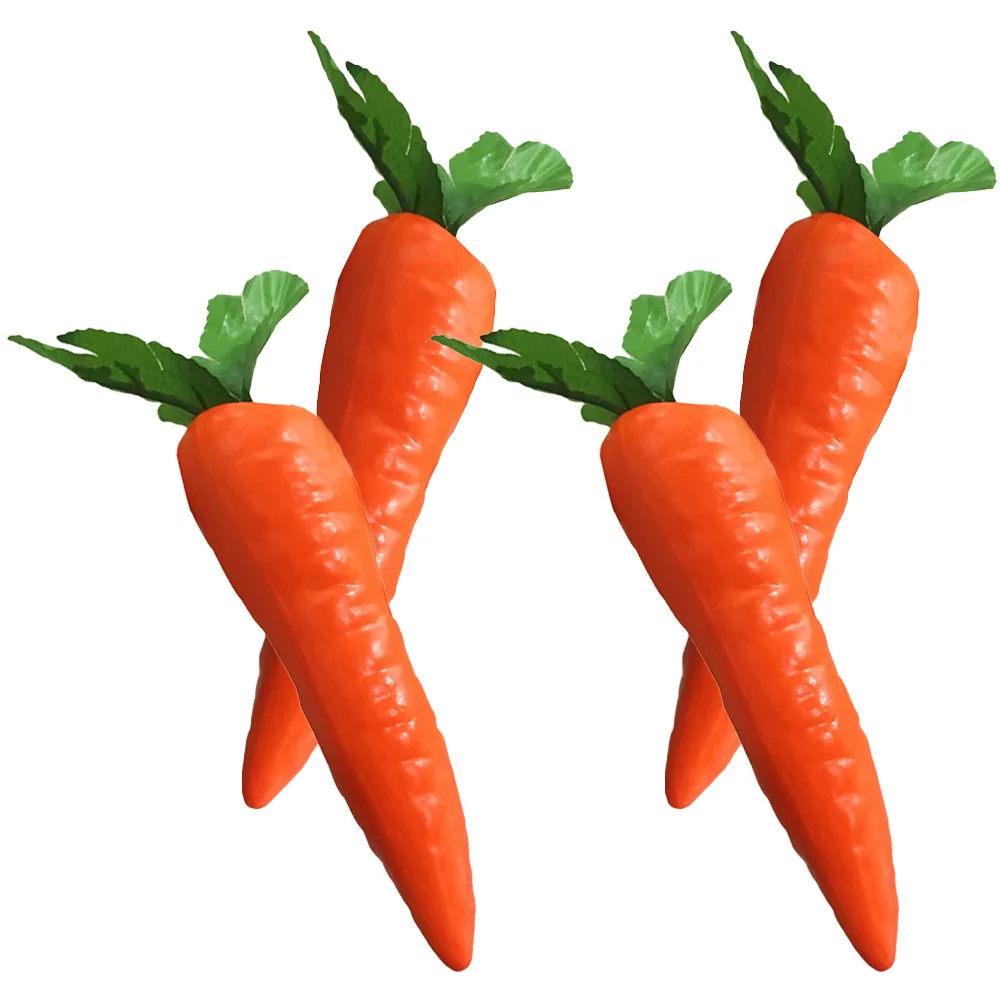 

4 Pcs Artificial Carrot Child Toys Decor Decorations Easter Props Fake Carrots Foam Kids Playset