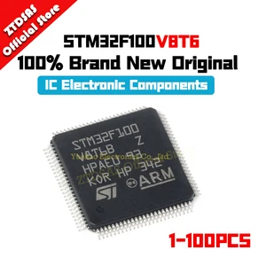 1-100Pcs New Original STM32F100V8T6B STM32F100V8T6 STM32F100V8 STM32F100 STM32F STM32 STM IC MCU LQFP-100 Chipset