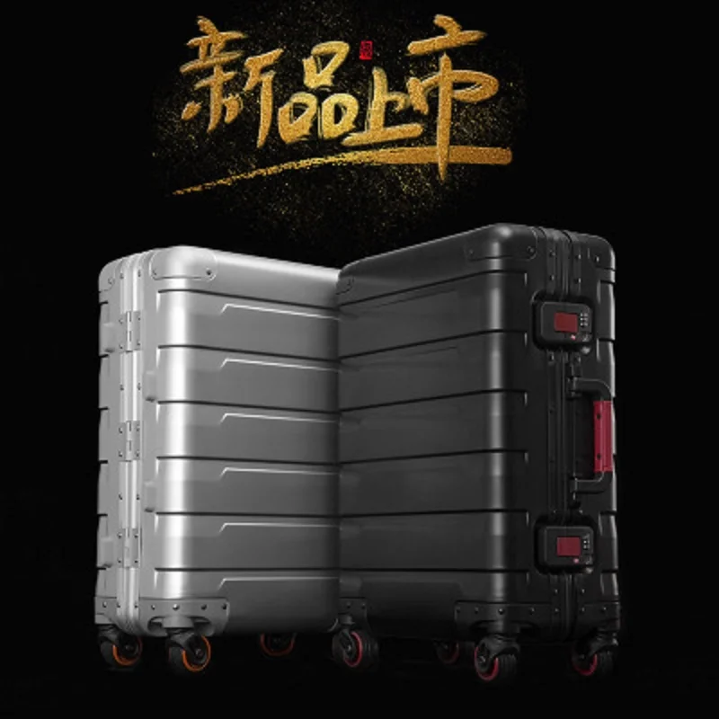 Travel Tale  100% High Quality Aluminum-magnesium Luxury Business Boarding 20/24 Size Luggage Spinner Brand Travel Suitcase