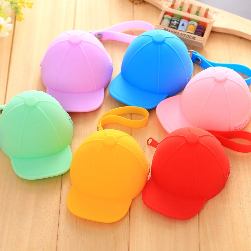 

Wallet Korean Candy Color Hat Coin Bag Silicone Cartoon Creative Handbag Zipper Wallet Wholesale Coin Pouch Mini Bag