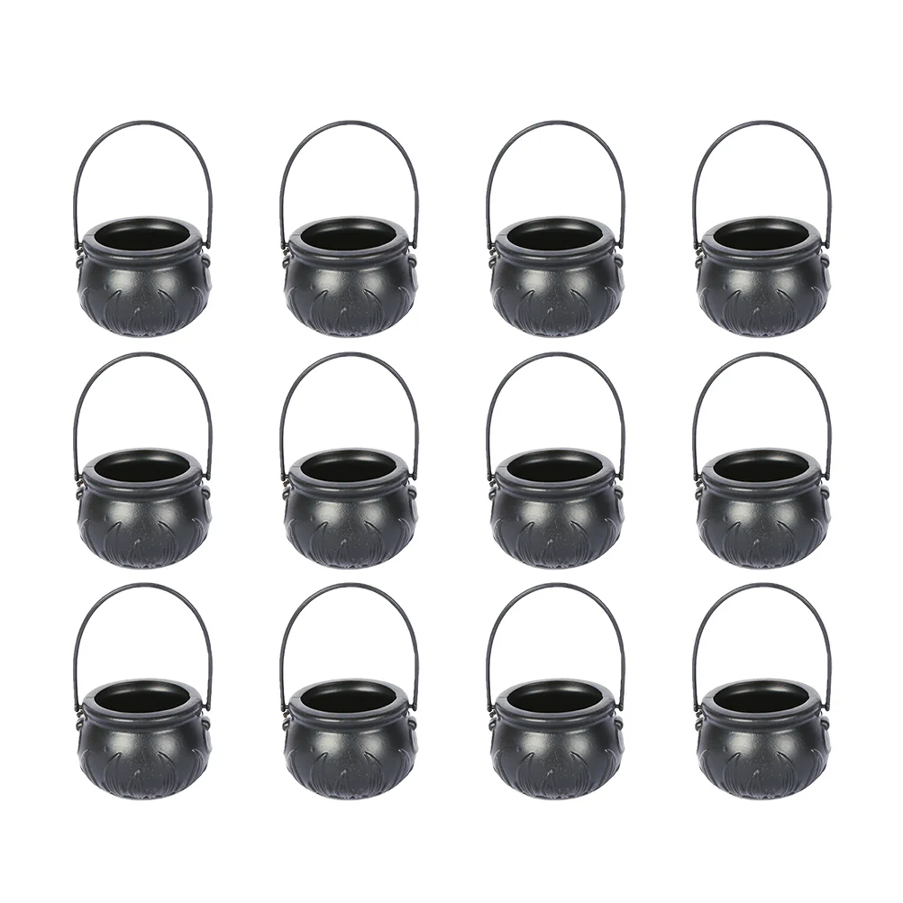 

12 Pcs Pumpkin Bucket Masquerade Decoration Witch Simple Pattern Bucket Nightclub Bar Scene Decoration