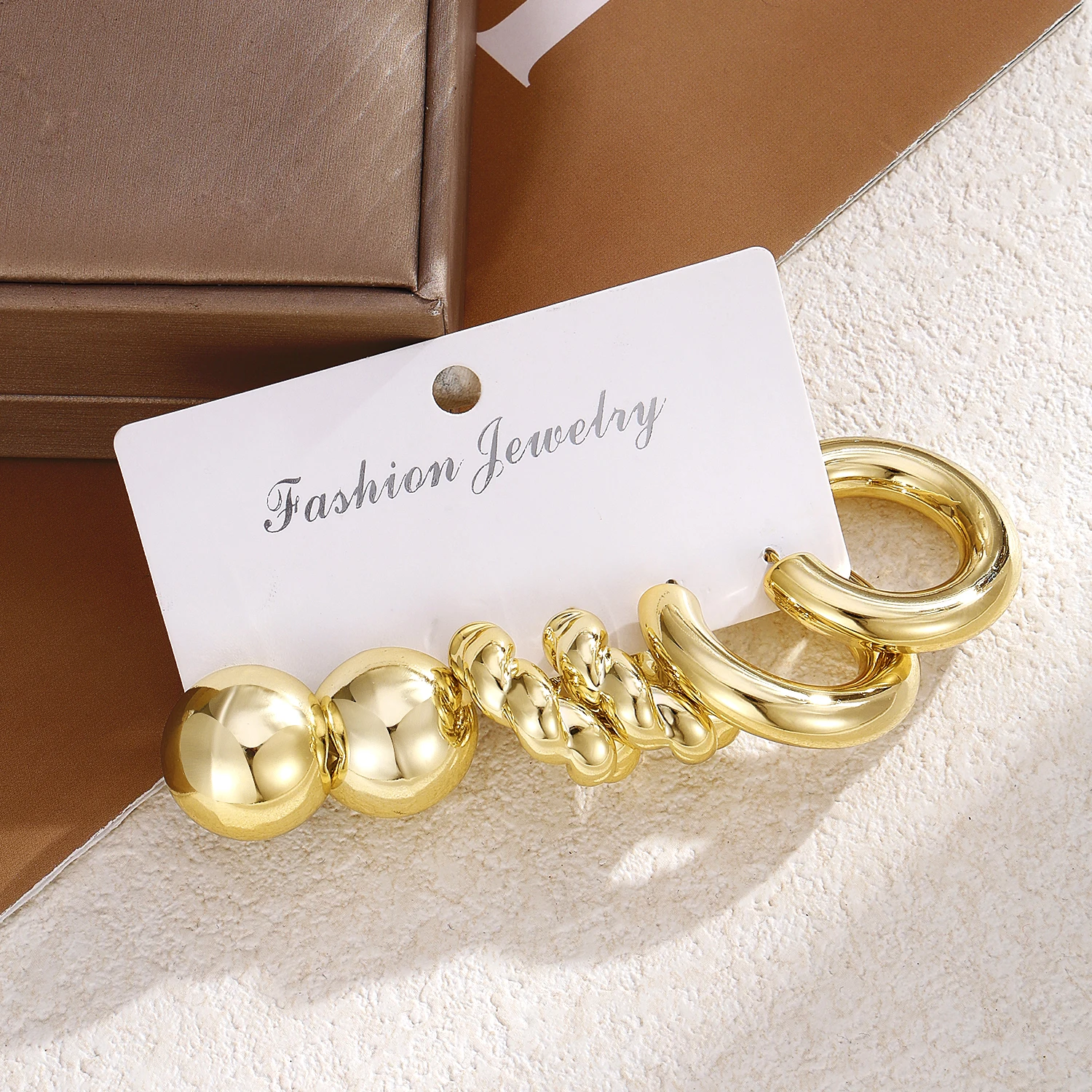 FNIO Punk Гладкие металлические C - образные серьги Модные капли для ушей Женские