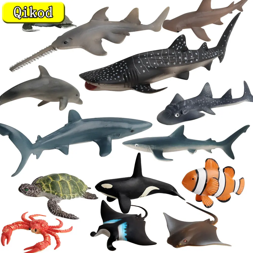 

Однотонная морская биологическая рыба, модель лосося, тунца, волка, рыба, Детская Когнитивная статическая Высококачественная развивающая миниатюрная пляжная игрушка