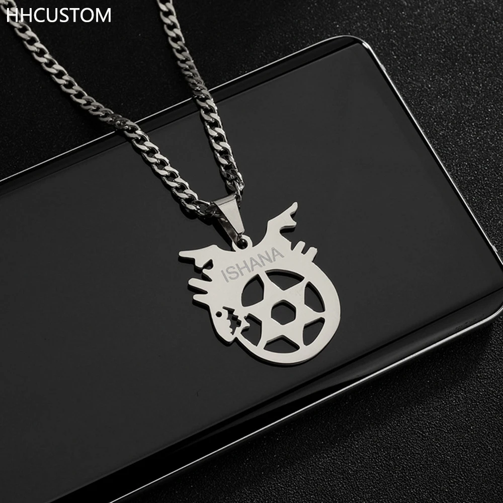 

Индивидуальные индивидуальные ожерелья HHCUSTOM с именем маленького дракона, кубинская цепь из нержавеющей стали, кулон-табличка с именем чоке...