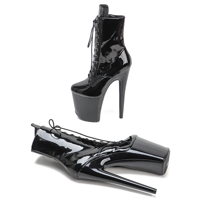 Ботильоны Leecabe на высокой платформе лакированные блестящие сапоги из