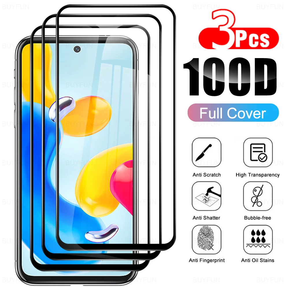 

3 шт., 100D закаленное стекло для экрана Xiaomi Redmi Note 11S 5G 11 global, защита экрана Redmi note 11 Pro 4G, стеклянный чехол