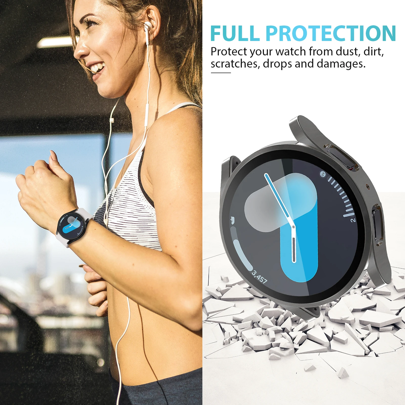 Чехол для Samsung Galaxy watch FE 7 44 мм 40 защитная пленка экрана универсальный бампер из