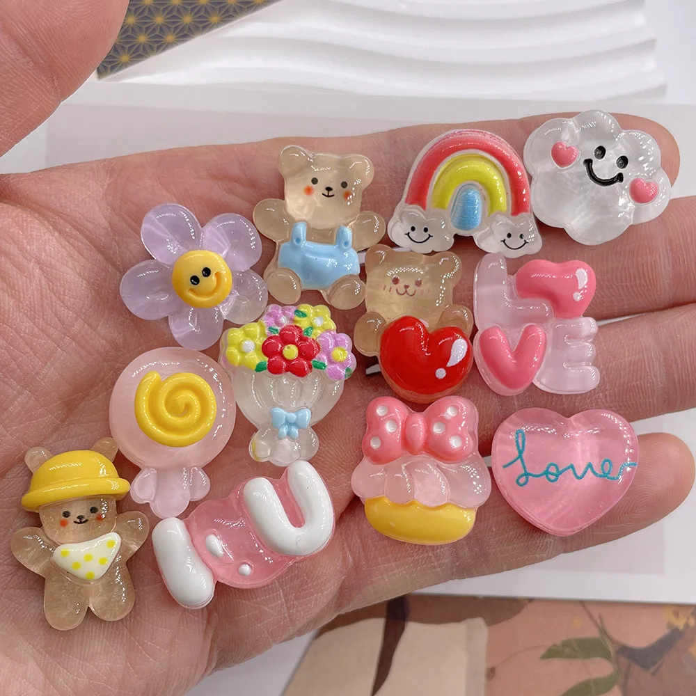 

kawaii resin cabochon cartoon animals flatback accessories for diy jewelry making cute cloud scrapbooking embellishment supplies