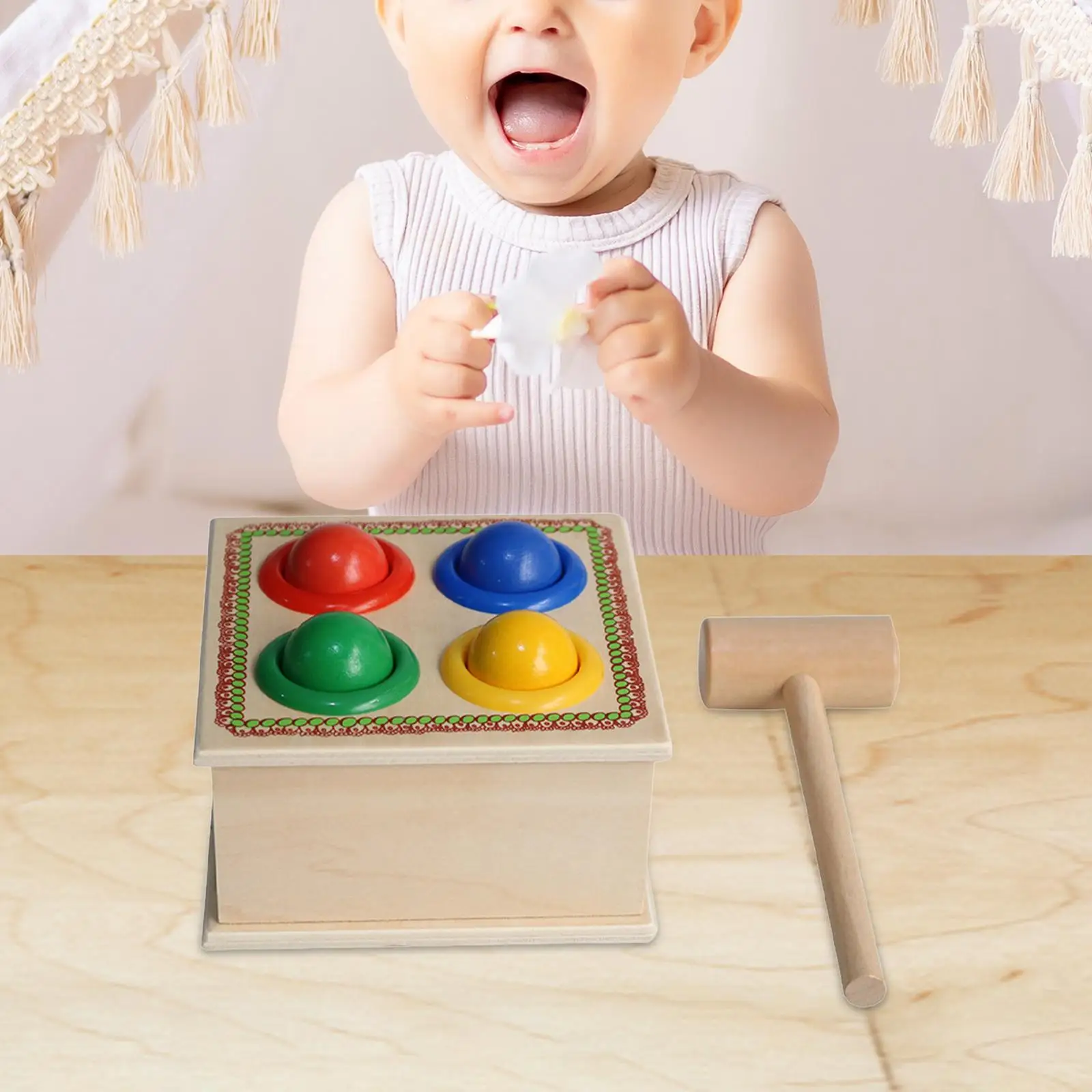 Деревянная игрушечная скамейка игрушка-шар Ранние развивающие игрушки детский