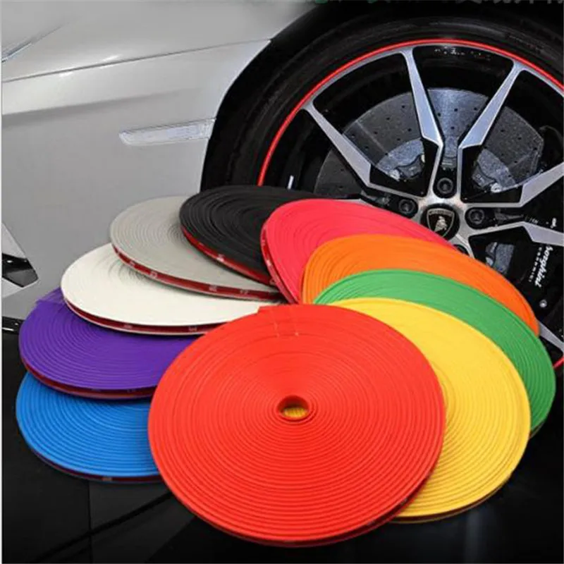 

Roll Rimblades Car Vehicle Color Wheel Rims Protectors Decor Strip Tire Guard Line Rubber Moulding Trim