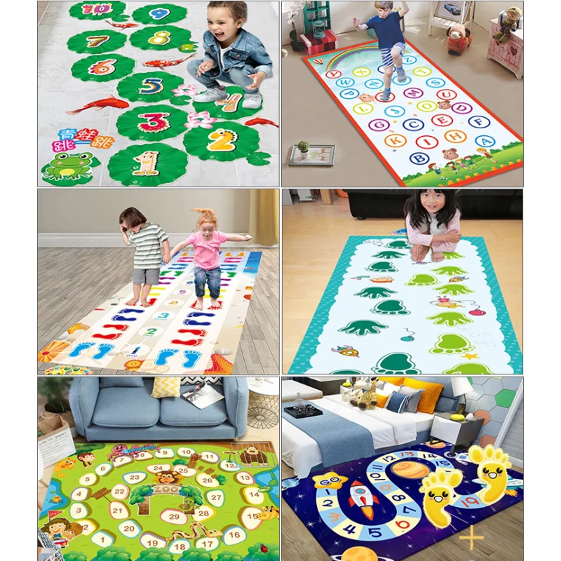 

Hopscotch Removable Floor Vision Jump Lattice Digital Game Kindergarten Decoration Room Outdoor Wall Stickers