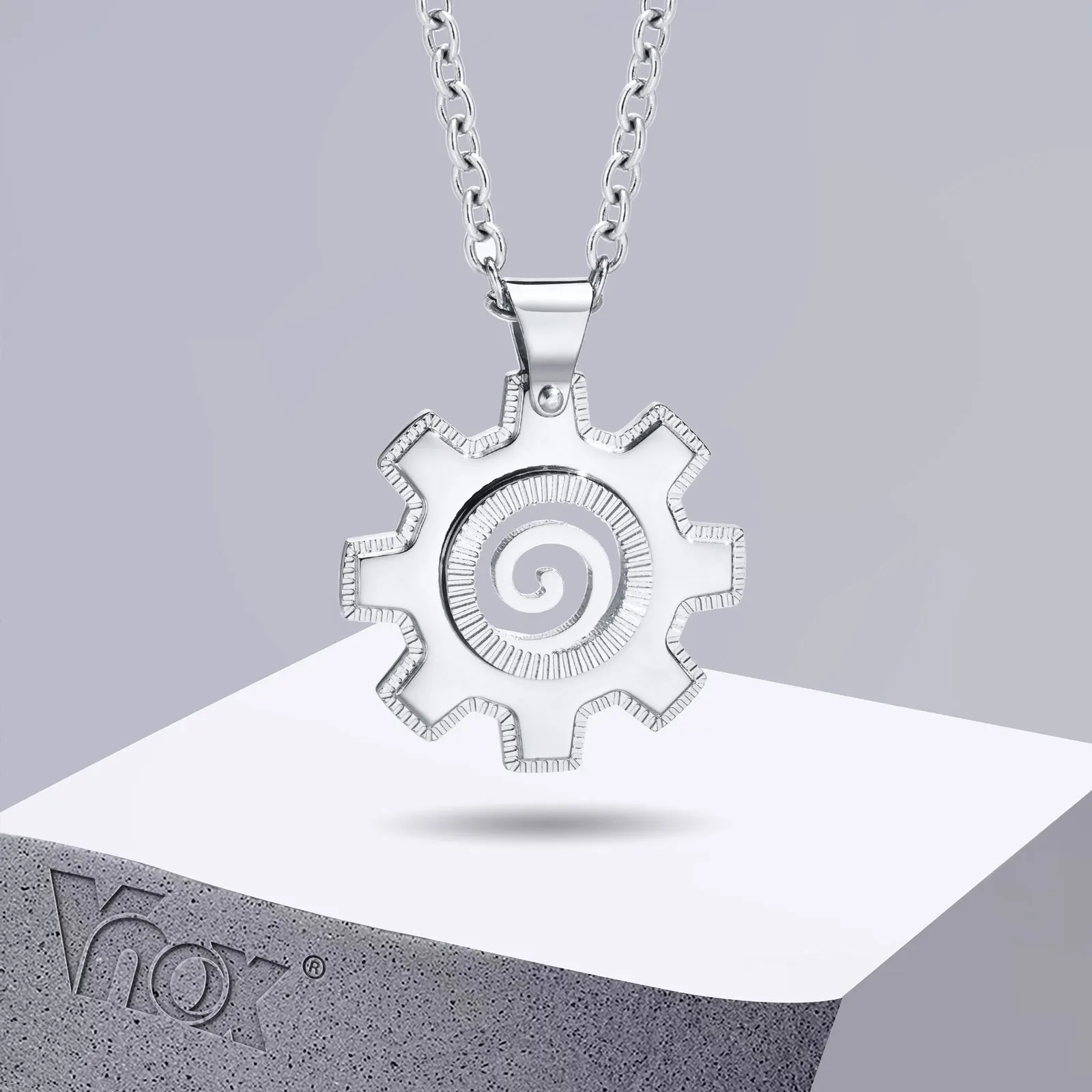 

Vnox Men Gear Necklace, Stainless Steel Machine Cogs Pendant, Never Fade Stylish Snail Shaped Jewelry