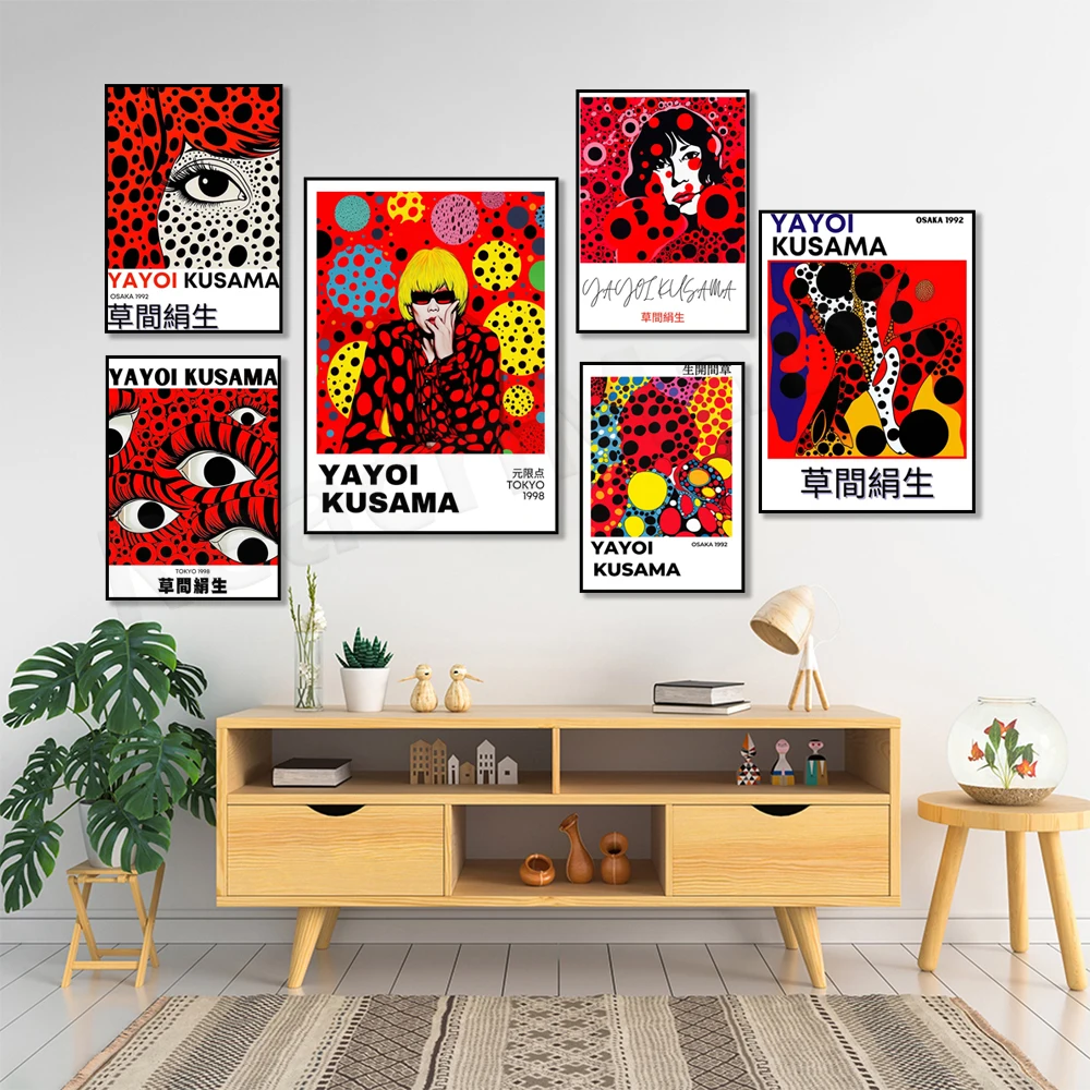 

Yayoi Kusama print, Japanese art, polka dot poster, colorful decorations, Yayoi Kusama exhibition poster, gift for decoration