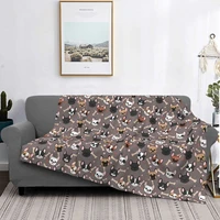 3d printed french blanket french bulldog cute winter bedspread plush soft cover flannel blanket bedding bed picnic fluffy