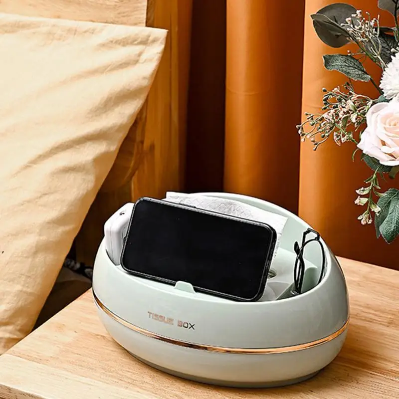 

Light Luxury Tissue Box Oval Shaped Household Desktop Safety Durable Luxury Style Home Storage Tissue Drawer Storage Rack