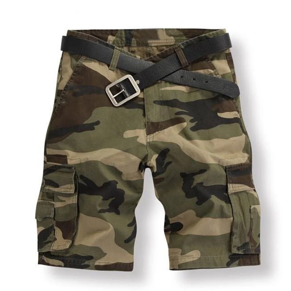 

Men Summer Outdoor Sports Beach Short Trousers Male Hiking Camping Climbing Training Loose Straight Camo Breathable Cargo Shorts