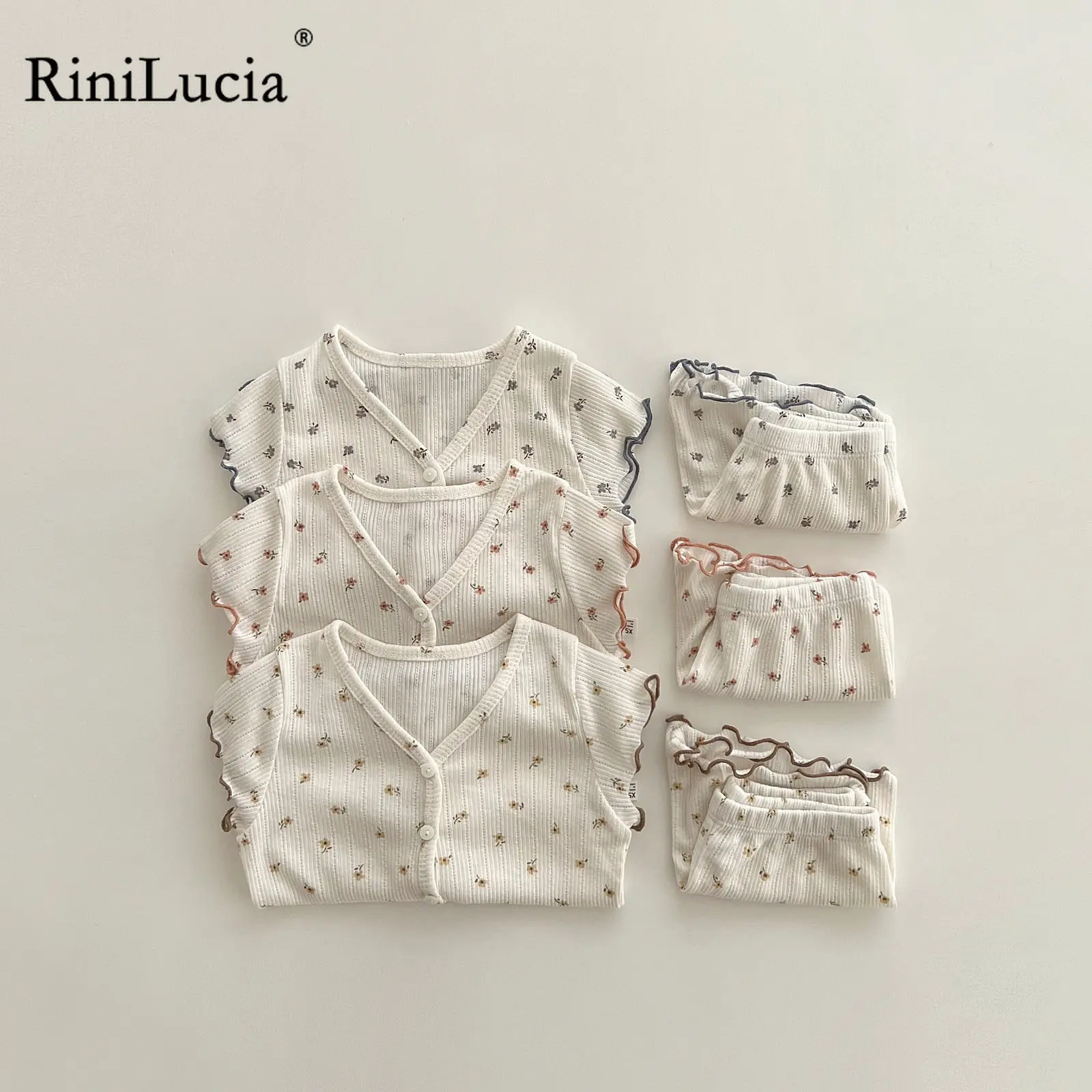 

RiniLucia Summer Infant Baby Clothes For Boy Kids Tops T-shirt + Shorts Cotton Baby Girl Boys Costume For Baby Casual Outfits