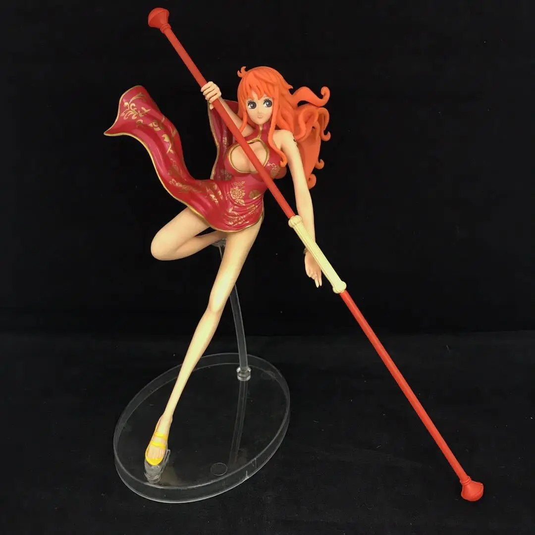 

20CM One Piece Nunchaku Nami Red Cheongsam Top Showdown Boxed Doll Figure