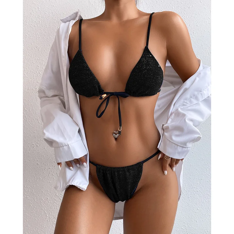Сексуальный купальник HONGHANYUAN женский повязки с блестками комплект бикини пуш-ап