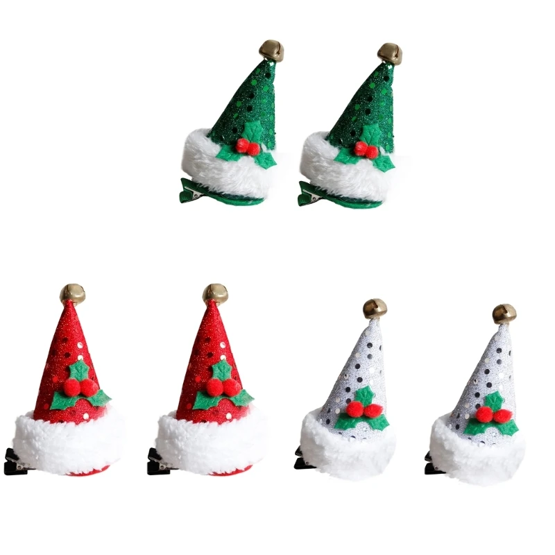 

New 2022 Santa Hat Hair Clip with Bell Santa Hat Headpiece Christmas Party Fascinator