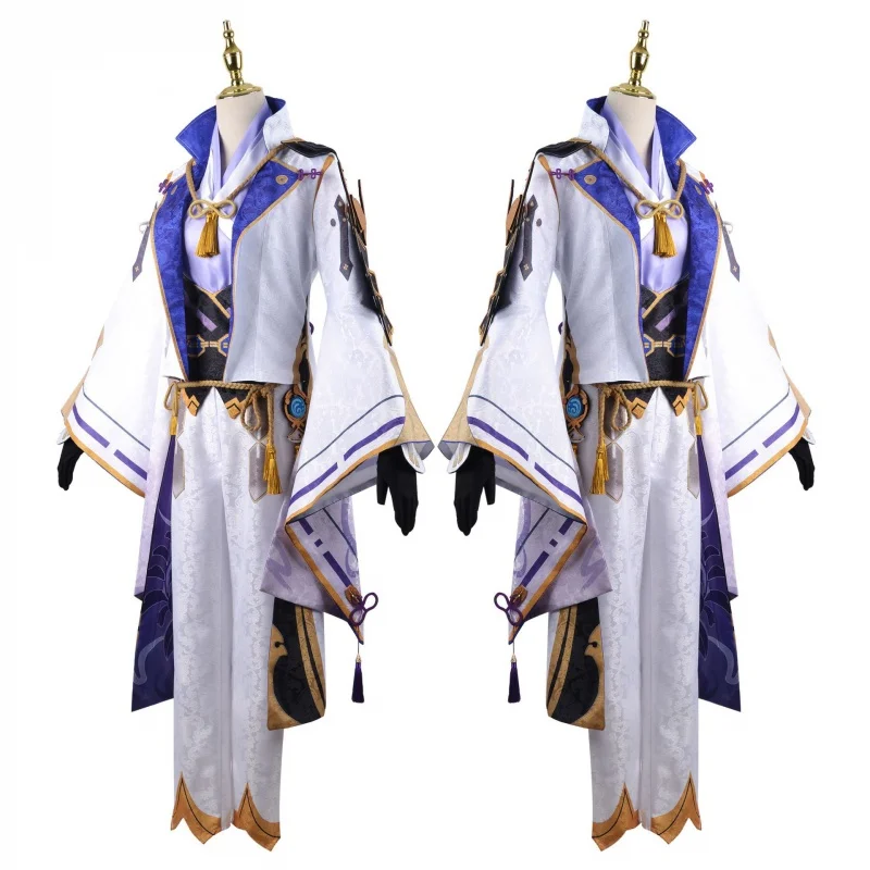 

Genshin Impact Kamizato Ayato Cosplay Costume Uniform wig Jackets Sets Halloween Party Carnival anime New Character Roleplaying