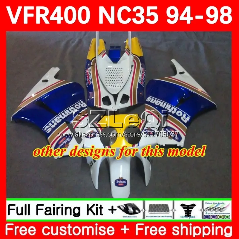VFR400R для HONDA VFR400 RVF VFR 400 R RR 400R 94 95 96 97 98 65No.31 RVF400R Hot Purple NC35 1994 1995 1996 1997 1998 обтекатель