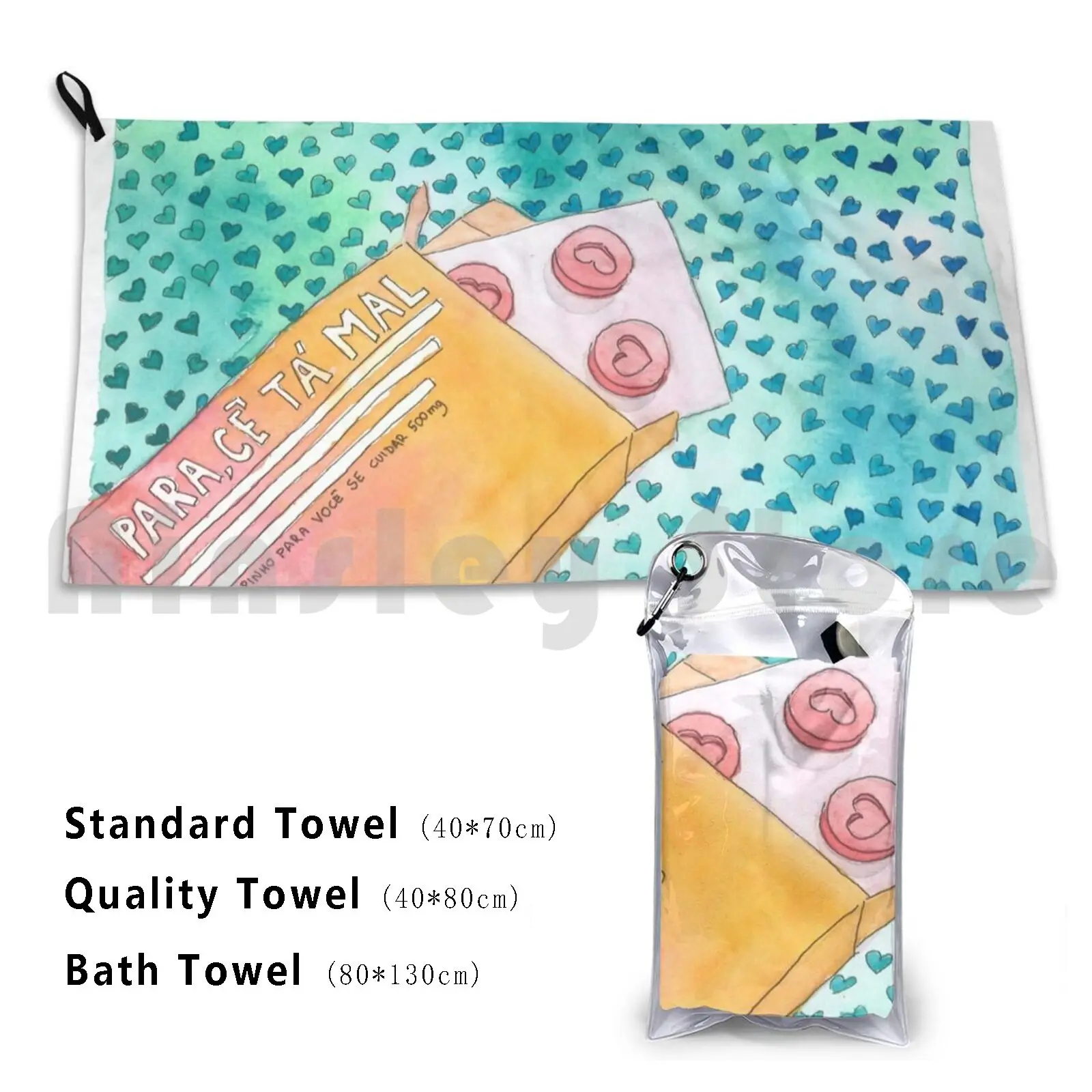 Beach Cushion Paracetamol Heart Pill Pills Love Heartache Watercolor Medication Medicine