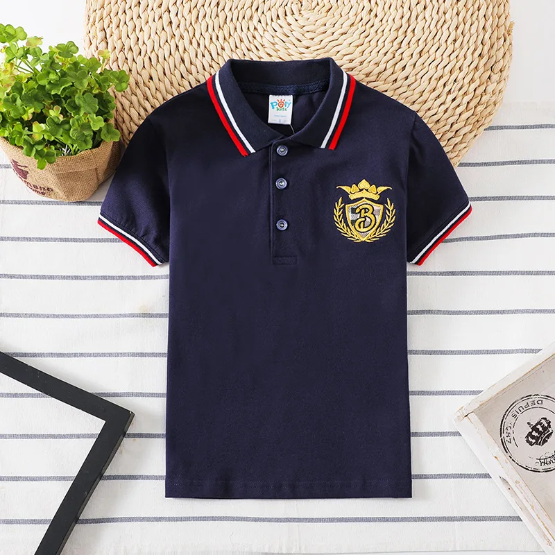 Boys Summer New Children Polo Shirt Kids Boys Embroidery Polo Shirts England Style Fashion Boys Designer Clothes School Uniform