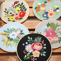 beginner hand embroidery diy materials for sewing flowers and plants creative european embroidery art fresh hanging paintings