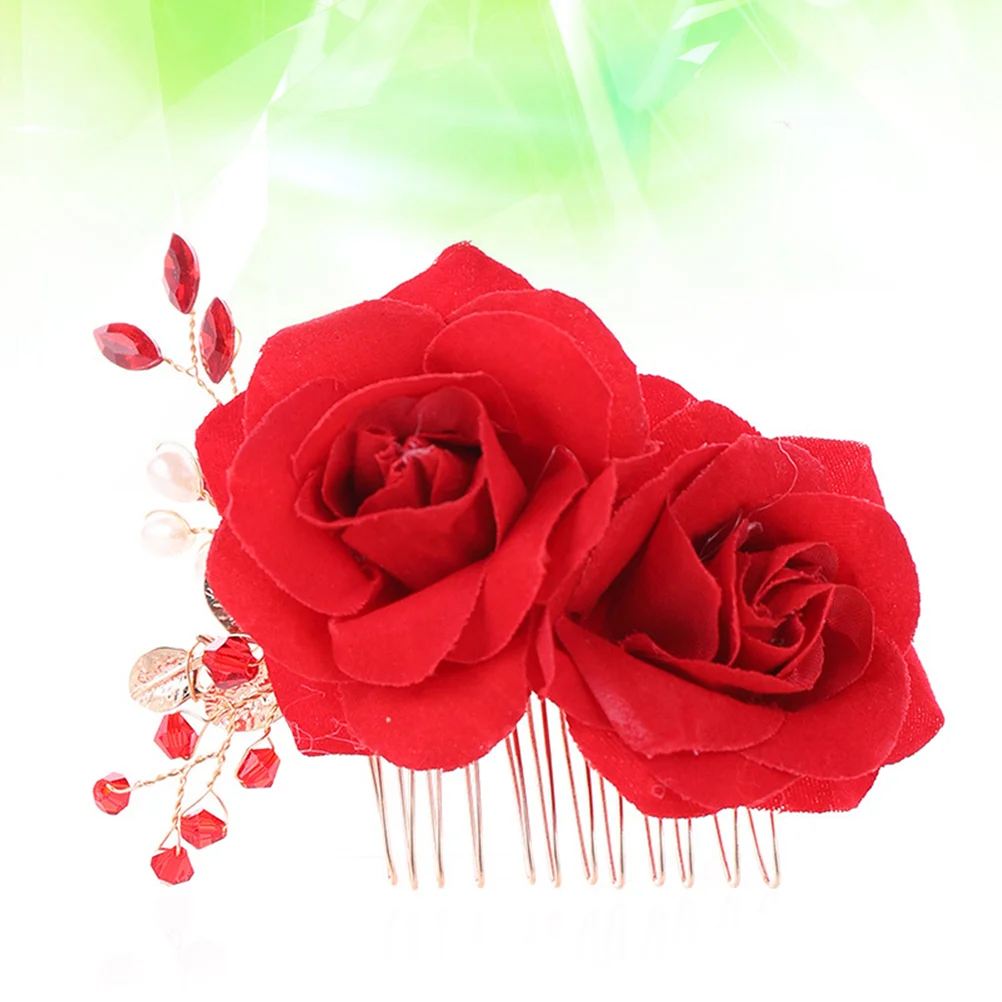 

Hair Rose Bridal Flower Comb Headpiece Accessories Hairpin Floral Artificial Clips Wedding Clipbrides