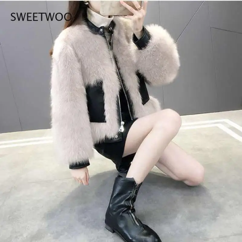 Winter Women's Thickened Warm Furry Coat Eco Faux Fur Top Fabric Coats China Vest Bear Jacket Ponchos and Capes Tunic Outerwear