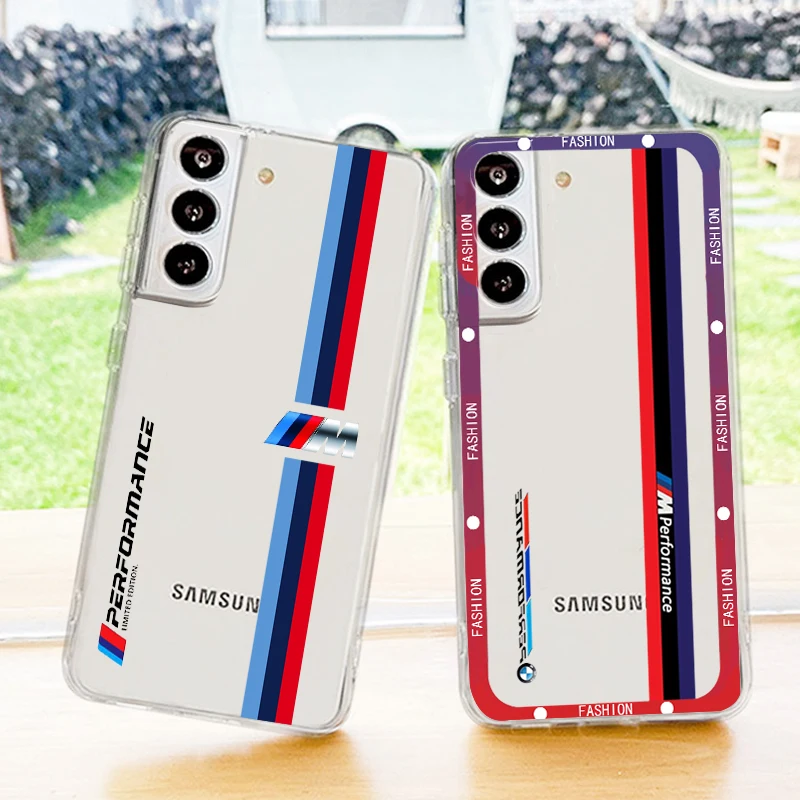 

Luxury Sports Top Car BMW Art Phone Case For Samsung S23 S22 S21 S20 FE Ultra Pro Lite S10 S9 S8 Plus S7 5G Transparent Cover