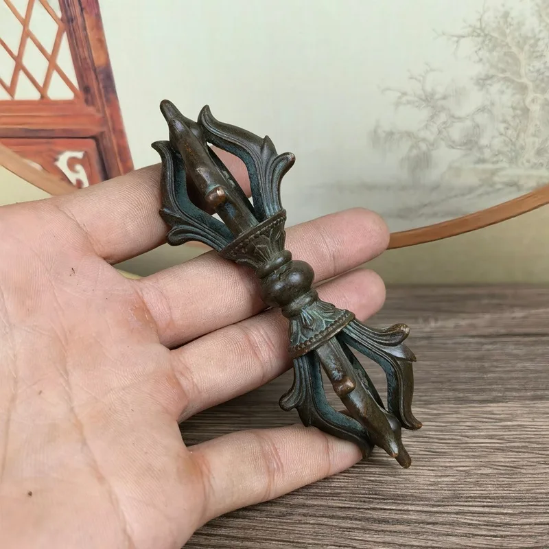 Тибетские украшения Vajra пятижильные медные антикварные предметы