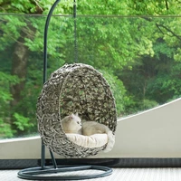 rattan weave cat house hammock cat hanging basket spherical cat dog bed basket home design pet cat accessories