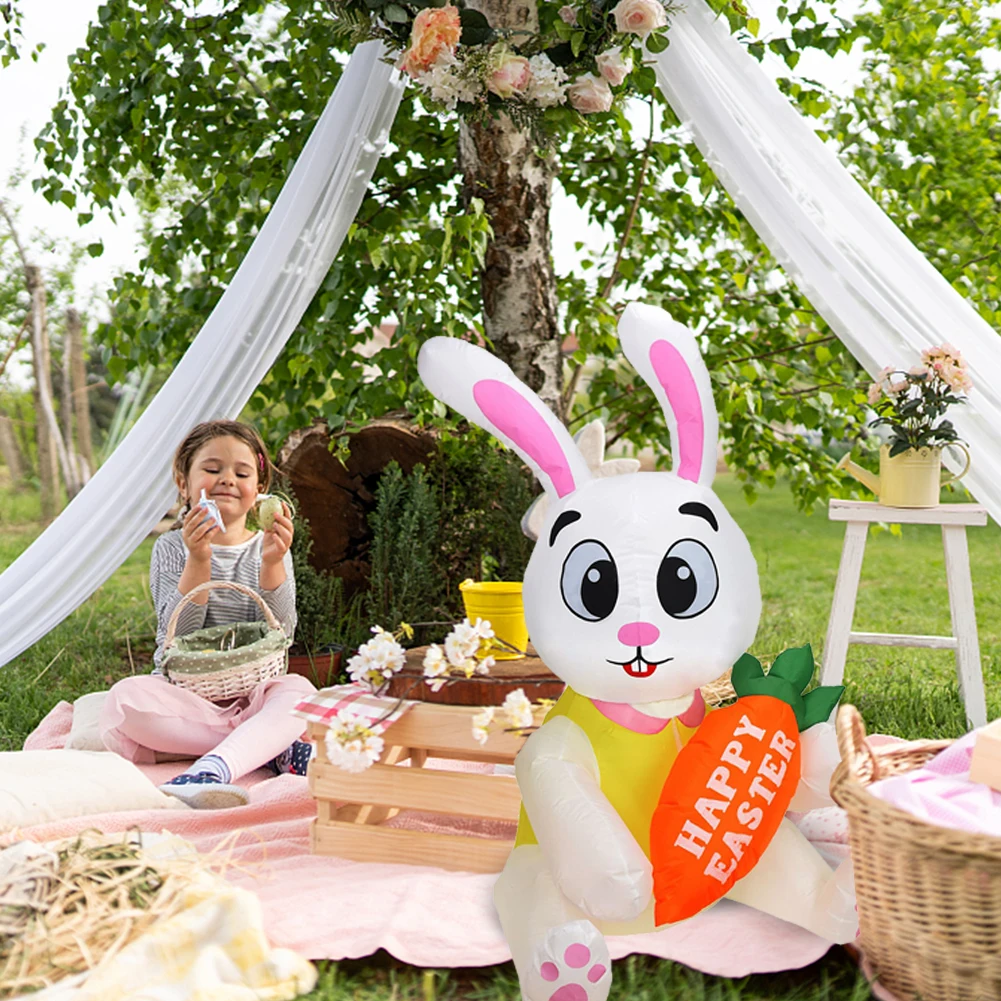 

Inflatable Easter Rabbit Toys with Build-In LED Creative Design Holiday Gifts Home Party Ornaments Indoor Outdoor Decor Props