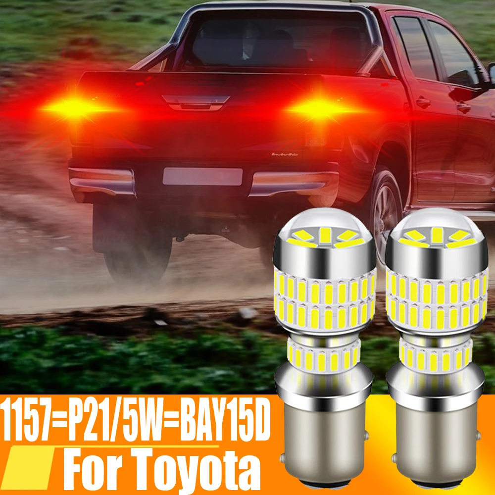 2pcs 1157 P21/5W BAY15D 7528 Led Brake Lights Stop Bulb Diode Tail Lamp 12v For Toyota Corolla Hilux Yaris Vitz Auris 2001~ 2005