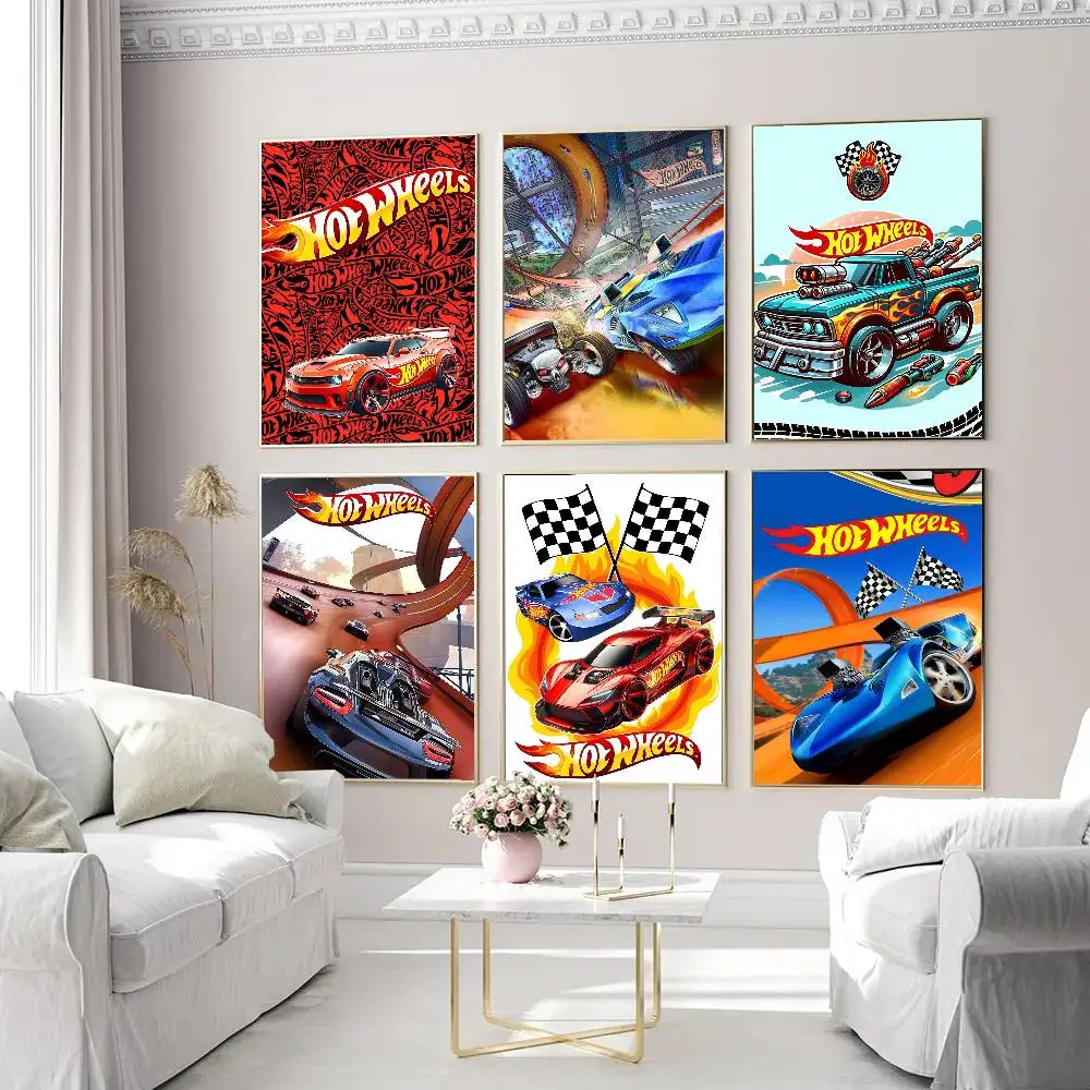 Фото Автомобильная игра Hot W-Wheels U-Unleashed белая бумага плакат водостойкая бумажная наклейка кофейня бар эстетическое искусство настенная живопись №3