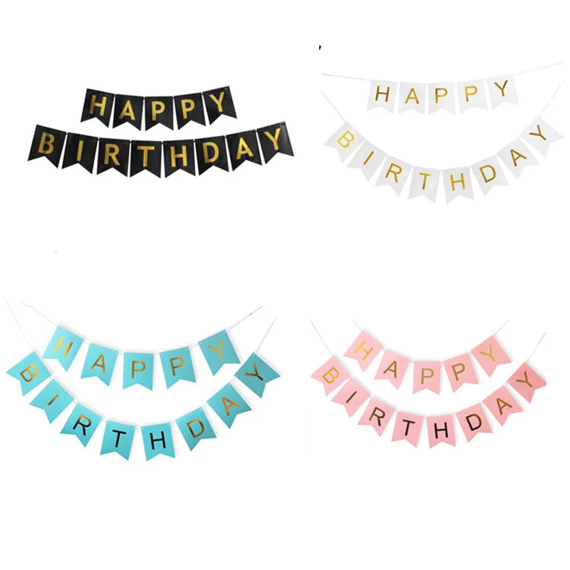 

10Pcs Happy Birthday Banner Colorful Birthday Party Paper Pull Flags Rainbow Banner Bedroom Decor Children's Birthday Atmosphere