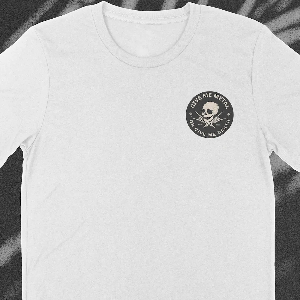 Металлическая футболка с надписью Give Me или Death Rock N Roll жестким сердечником в