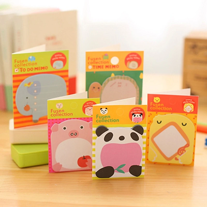 

Cartoon Zoo Animal Sticky Note Pad Adhesive Message Notes Tearable 20 Sheets School Stationery for Student Teacher Child