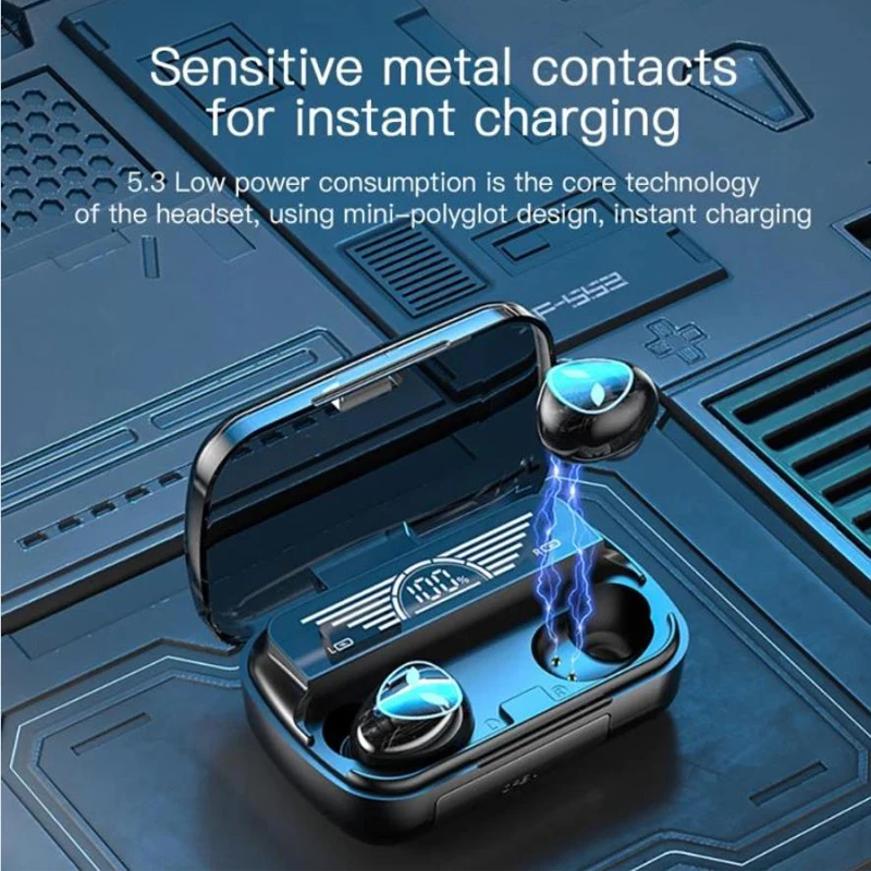 Soleeanre Беспроводные наушники Мини-цифровой дисплей 9D сенсорное управление