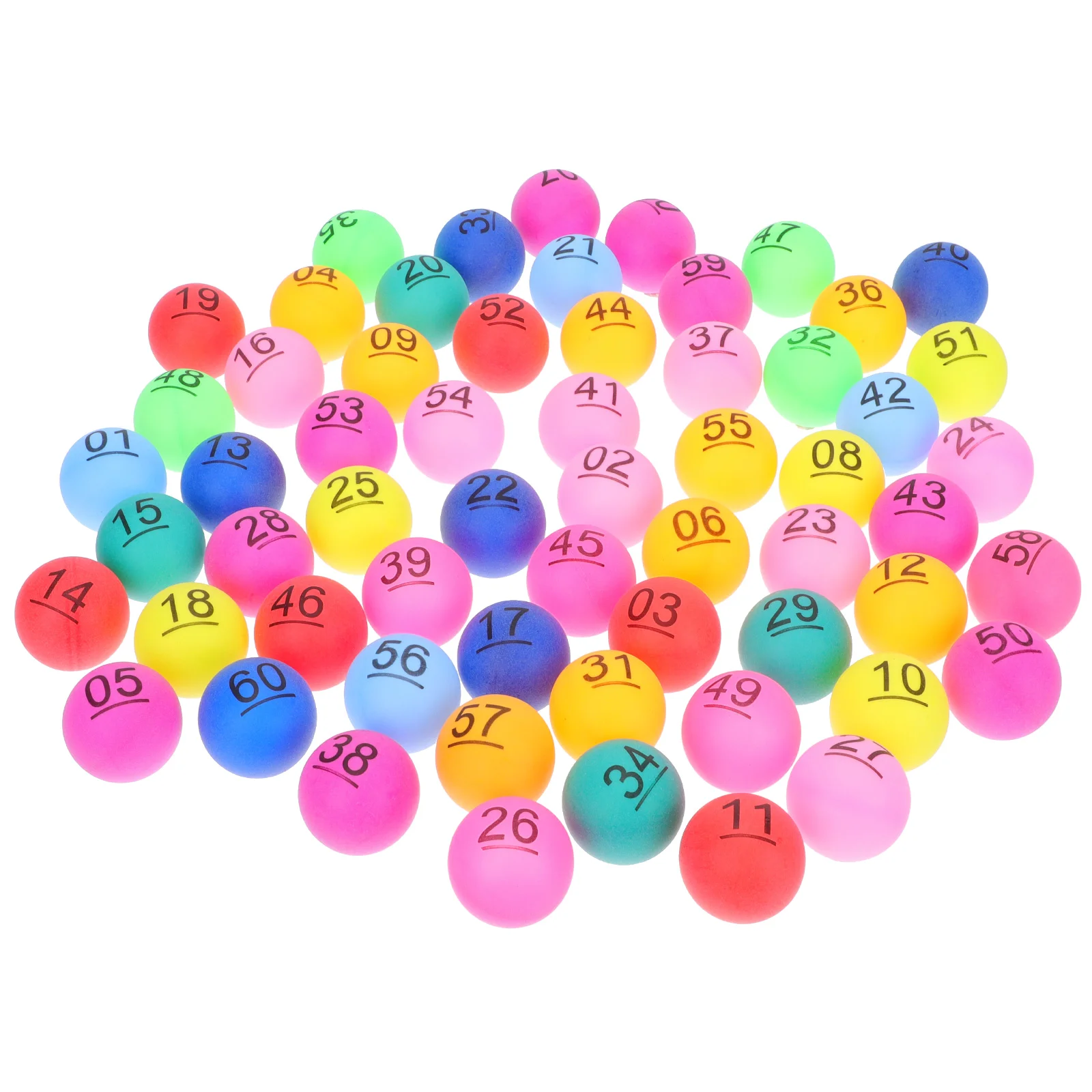 

60PCS 1 to 60 Number Balls Colorful Raffle Drawing Ball Party Activity Props