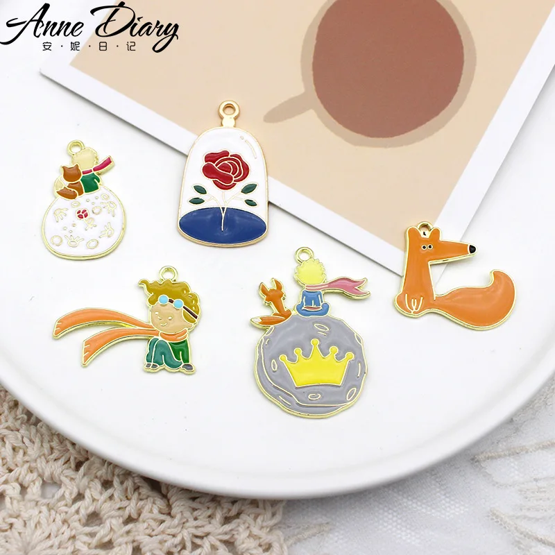 

2PCS Cartoon Alloy Earring Keychain Necklace Pendant for Jewelry Making Bracelet Charms DIY Crafting Jewelry Accessories