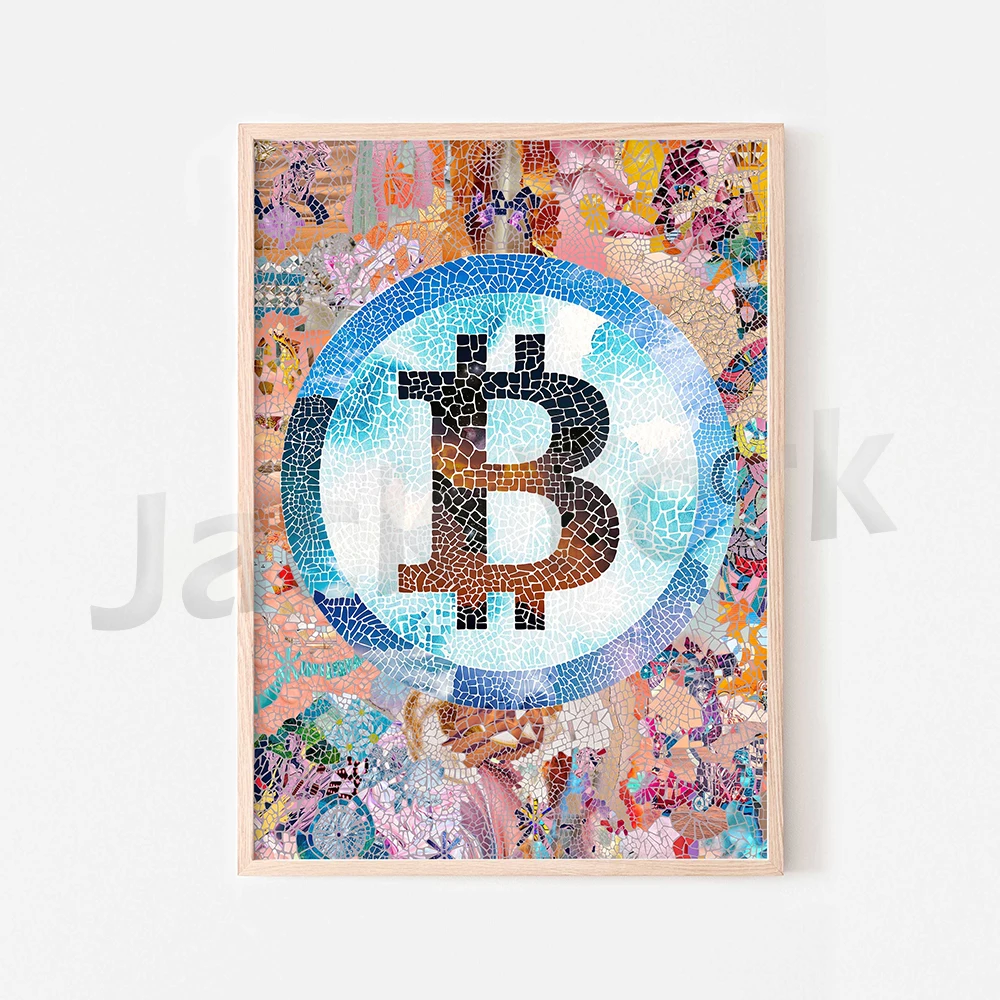 

Bitcoin poster print - Crypto wall art home office decor - Cryptocurrency art bitcoin logo artwork - Printable bitcoin symbol