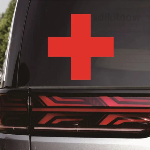 Наклейки для автомобилей скорой помощи с красным крестом, 2 шт.
