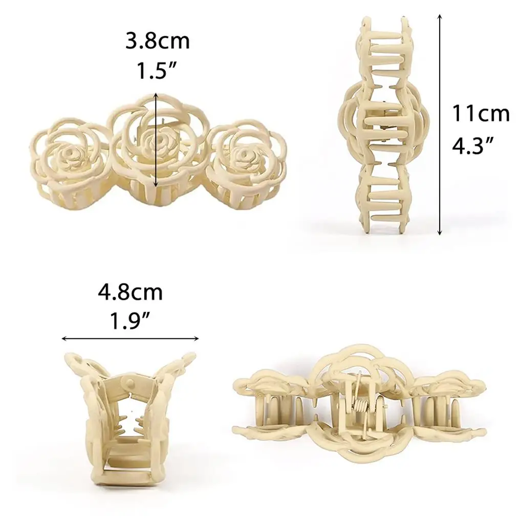 

3pcs Hair Claw Clip Romantic Flower Modeling Hairs Clamp Women Headdress