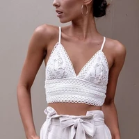 white lace crochet camisole cami women summer backless bow tie up tank tops female streetwear fashion 2021 pink crop top